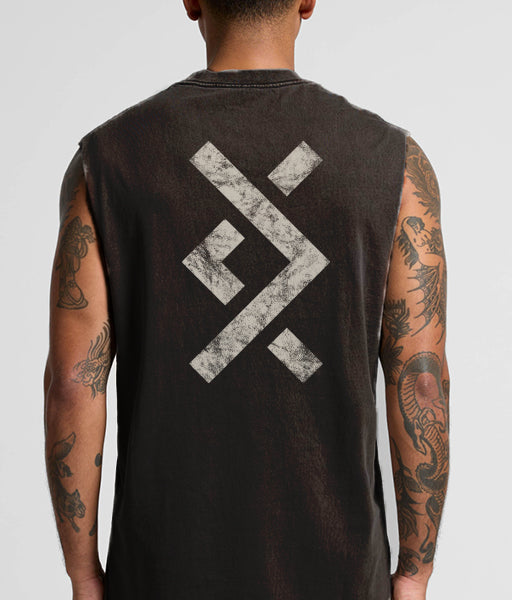 Arrow Faded Boxy Oversize Vest - Black