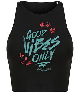 'Good Vibes Only' Racer Crop