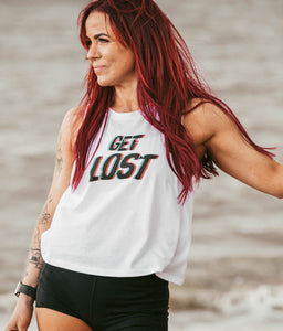 L+LI "Get Lost" Blur Racerback Cropped Tank